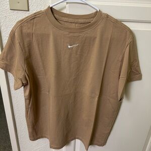 Nike Sportswear Essential T-Shirt in Tan women’s small